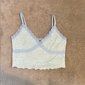Floral Lace Trim Cami Top